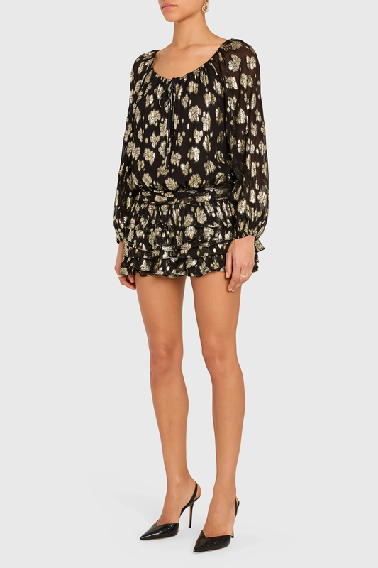 Amanda Uprichard Dallas Romper - Black Gold