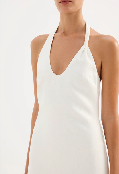 NudeLucy Zayda Linen Maxi Dress- white