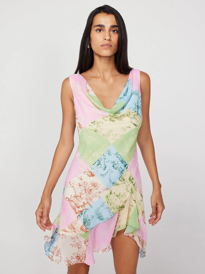 KITRI Roberta Patched Toile De Jouy Mini Dress