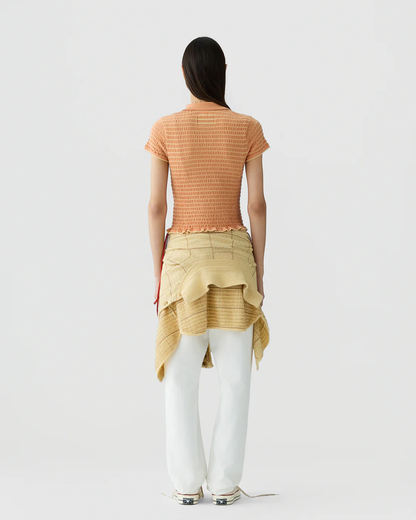 Guest in Residence Smocked Shrunken Polo - Nectar/Butter