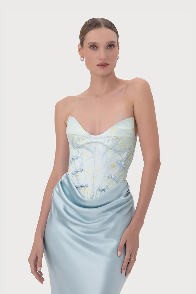 SAU LEE Sandrine Gown in Pale Blue