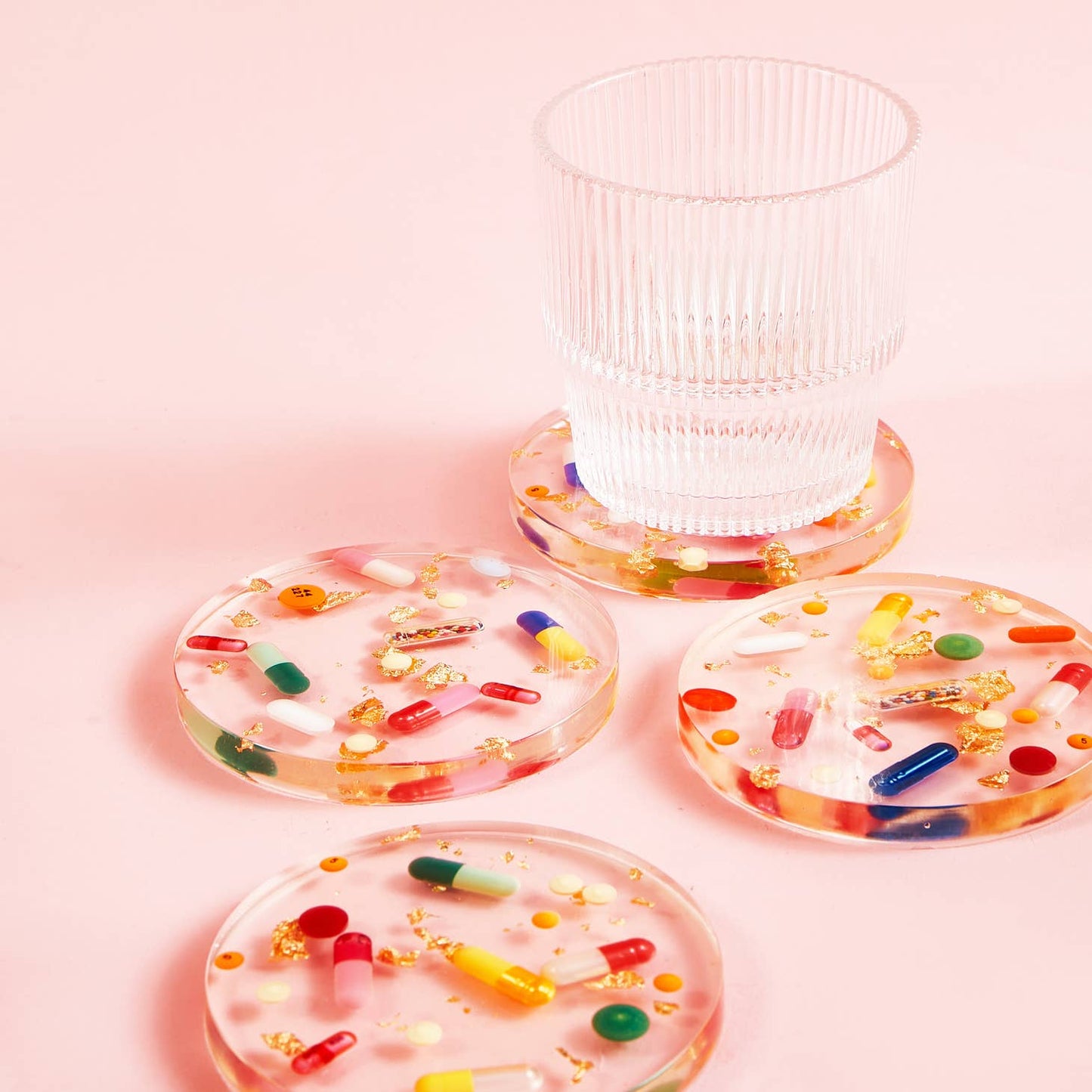 Pill + Gold Coaster
