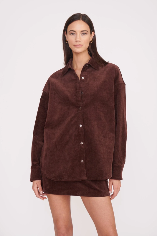 STAUD MATTHEW SHIRT - MAHOGANY
