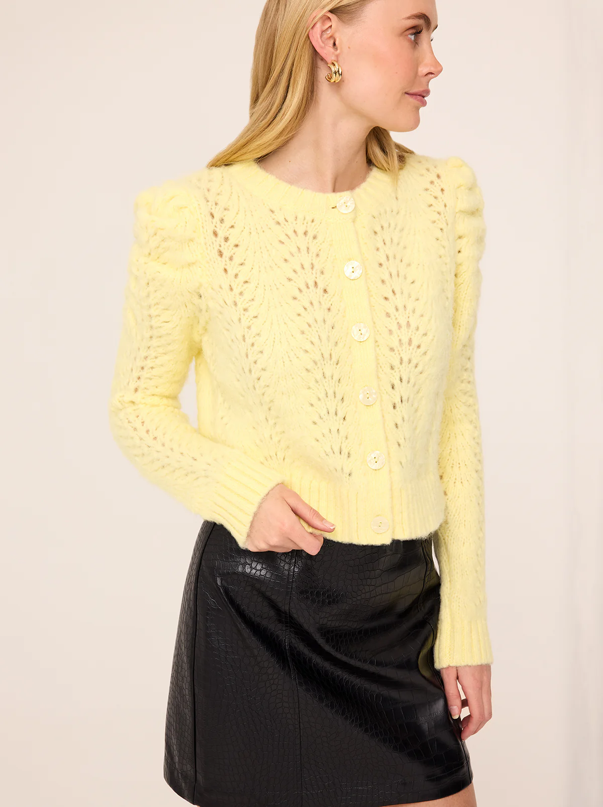 KITRI Matilda Lemon Knit Cardigan