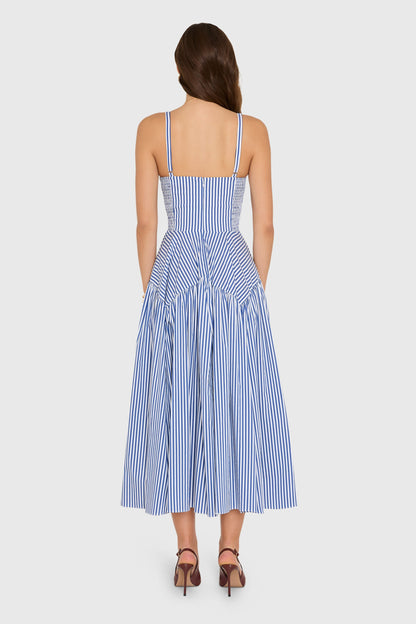 Amanda Uprichard Spencer Midi Dress - Bayhaven Stripe
