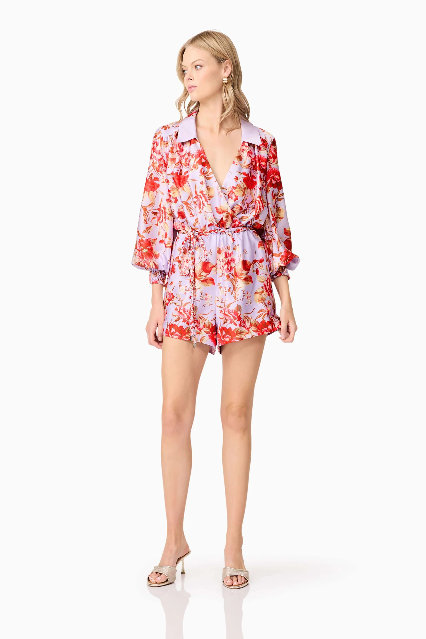 Elliatt Elina Long Sleeve Playsuit in Purple