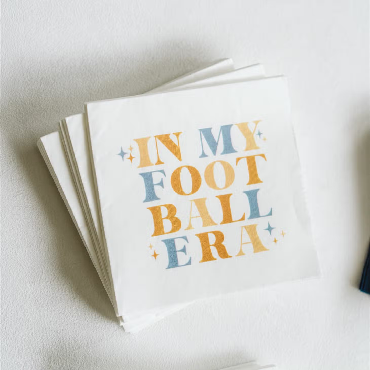 Gracefully Made Art "in My Football Era" Orange and Blue Napkin Pack