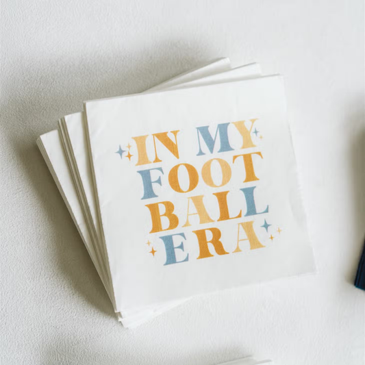 Gracefully Made Art "in My Football Era" Orange and Blue Napkin Pack