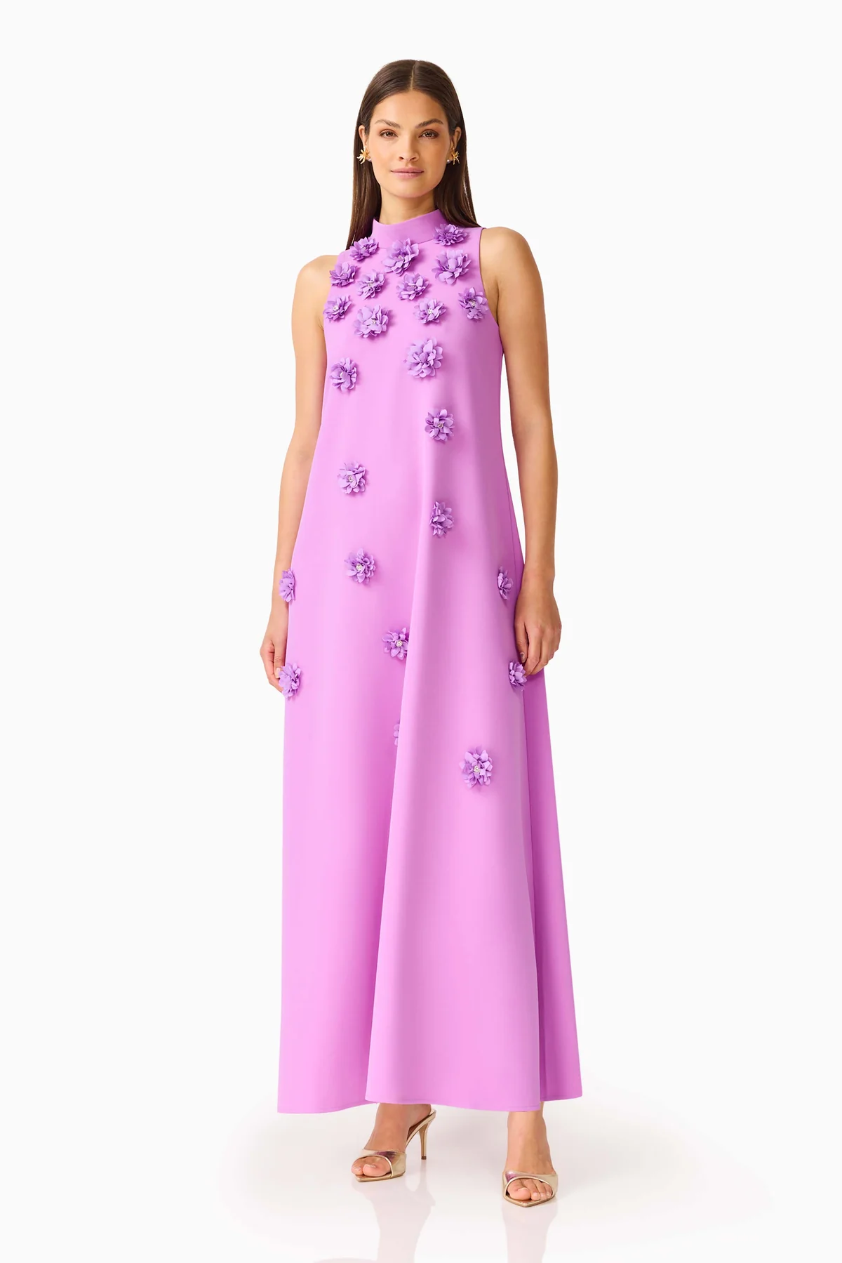 Elliatt Solenne Halter Maxi Dress in Purple