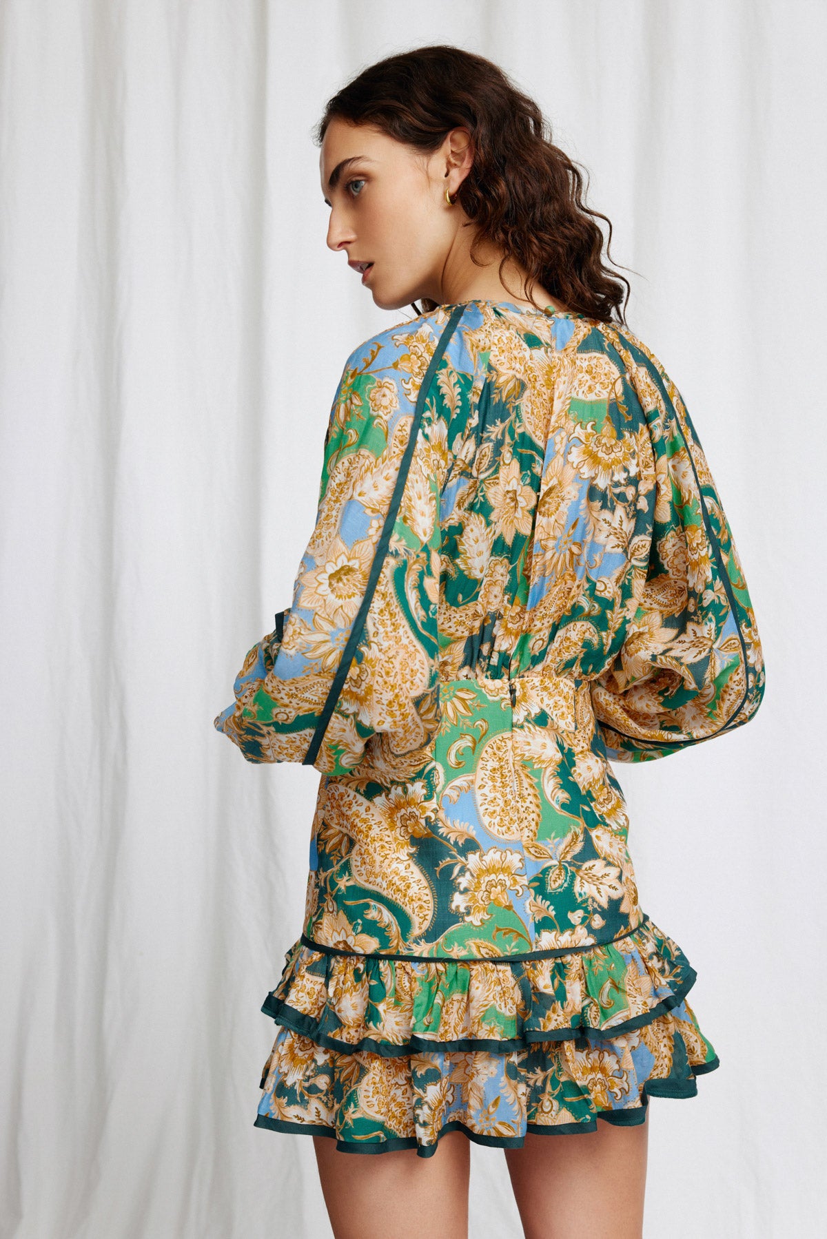 Significant Other Flynn Mini Dress - Teal Paisley