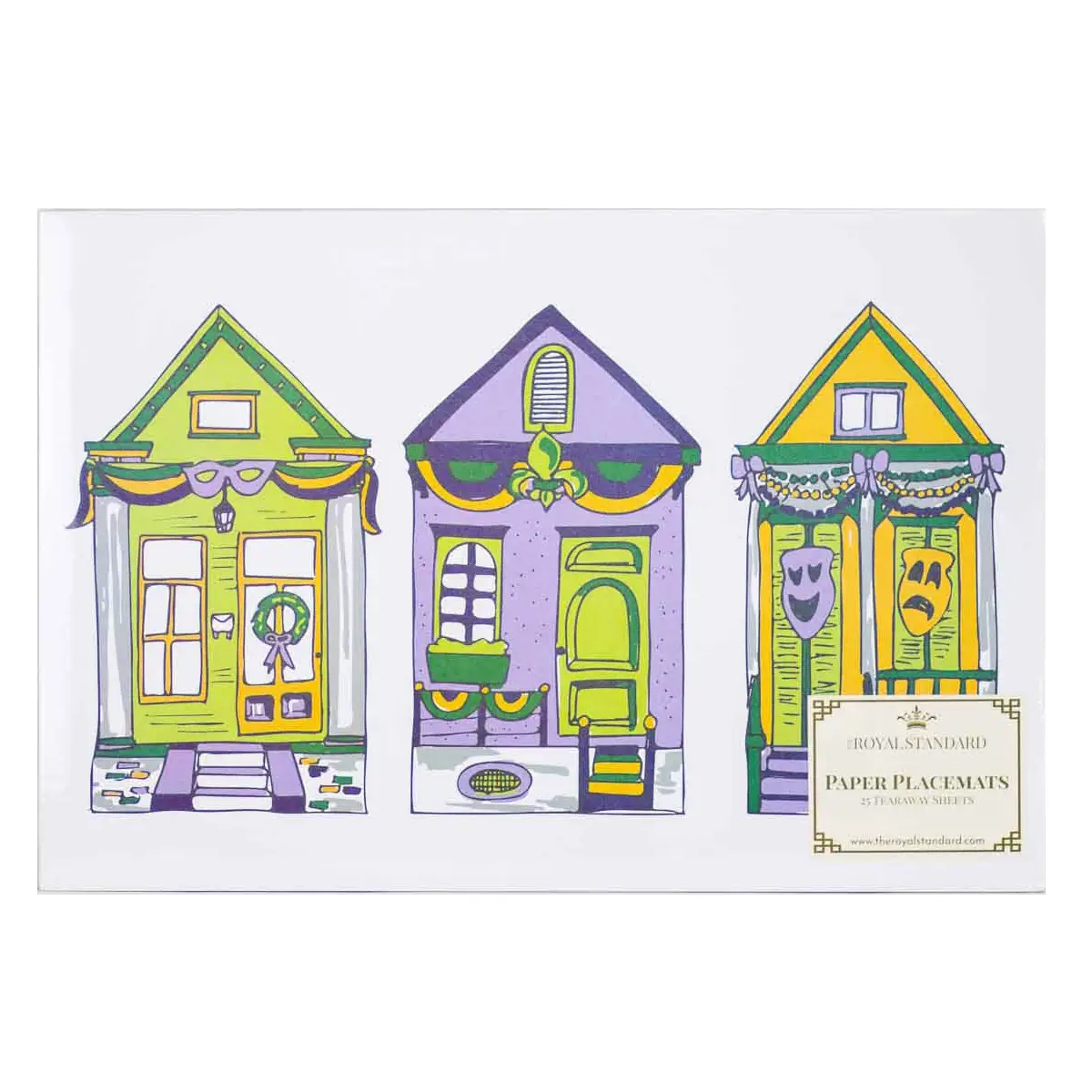 Mardi Gras Parade Houses Paper Placemats Set of 25