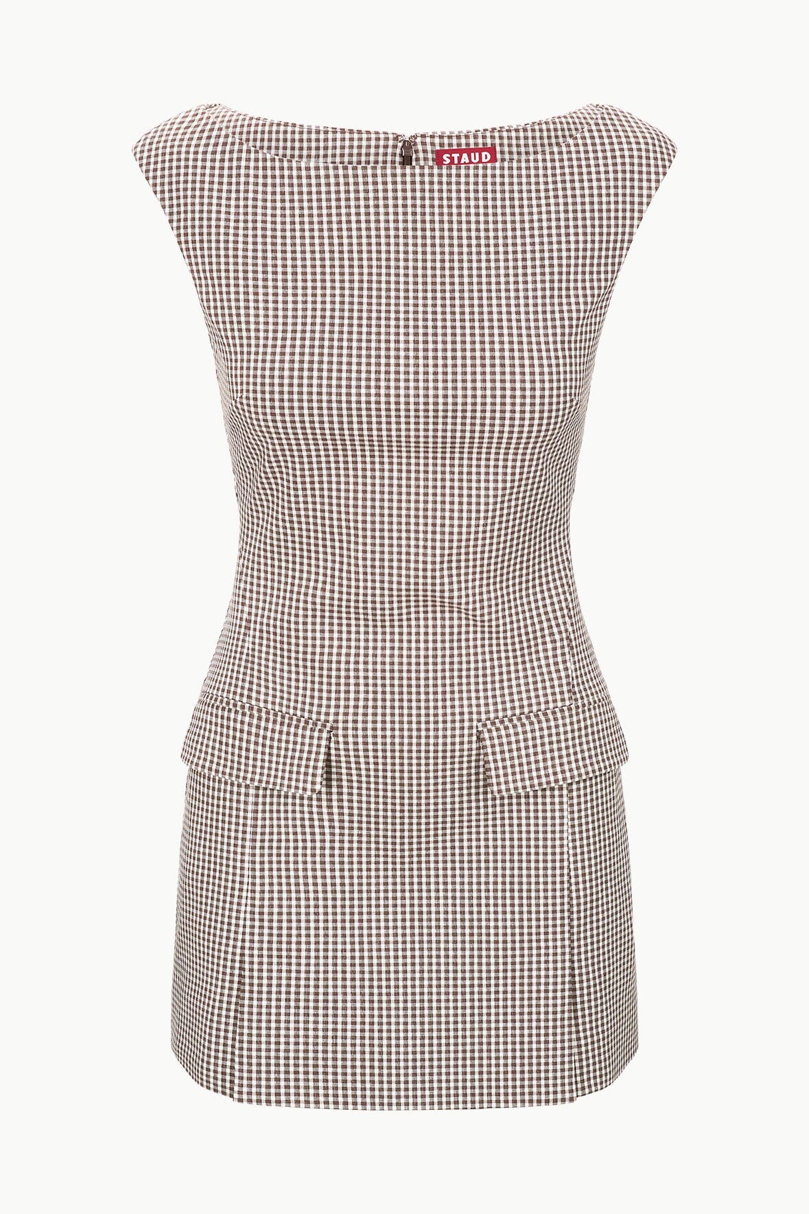 STAUD Walker Dress Micro Check
