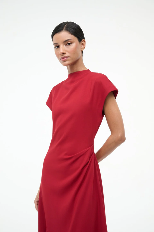 Staud Zaya Dress in Pomegranate