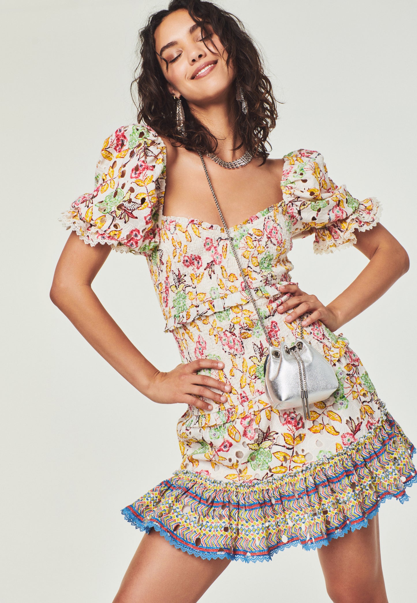 Hemant & Nandita Printed Schiffly Dress