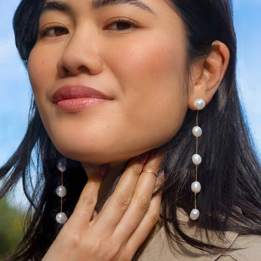 Uptown Pearl Dangle Earrings