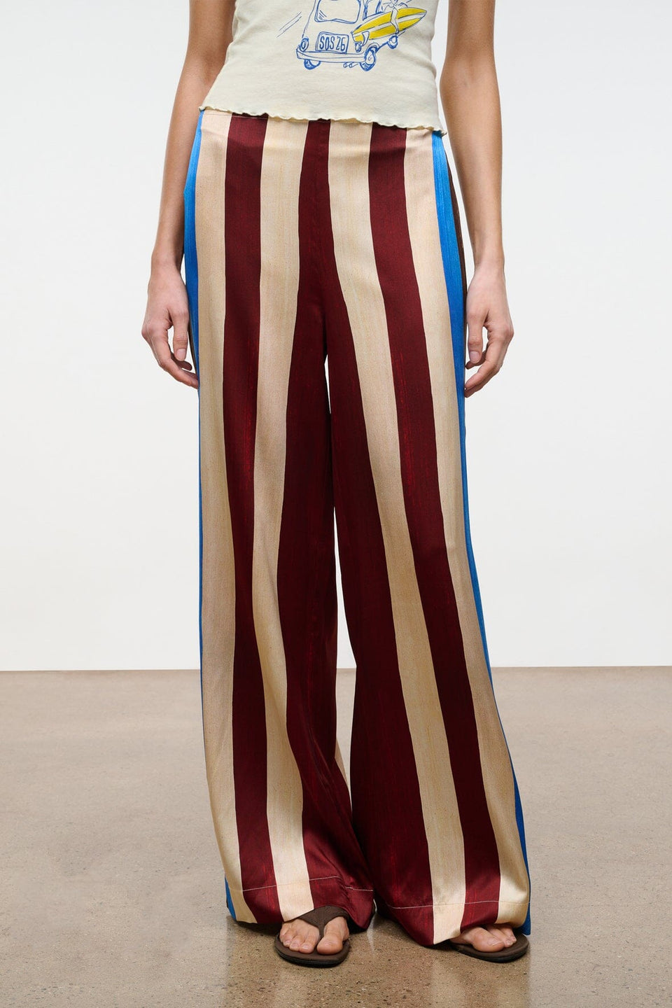 STAUD Stroll Pant - Caffe Stripe