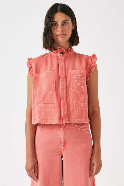 Seventy + Mochi Dear Pablo Vest in Mineral Red
