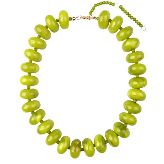 Gemelli Bailey Chunky Beaded Necklace- Chartreuse