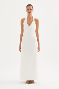 NudeLucy Zayda Linen Maxi Dress- white