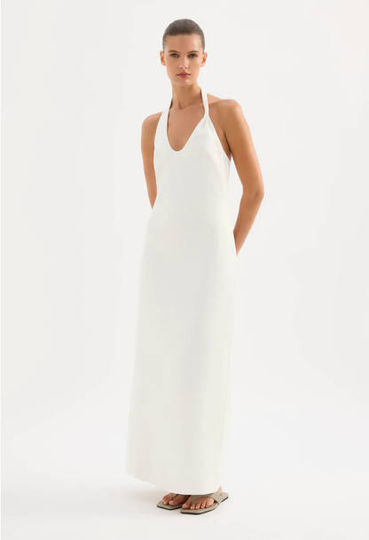 NudeLucy Zayda Linen Maxi Dress- white
