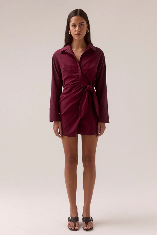 Sovere PRIMARY SHIRT DRESS - PLUM