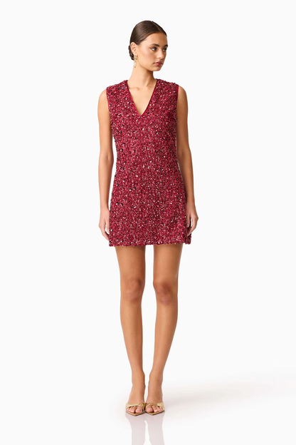 Elliatt Carmen Shift Mini Dress in Red