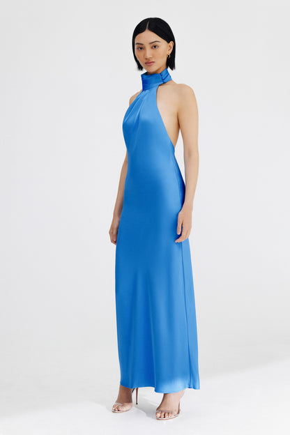 Significant Other Darcy Backless Dress - Azure Blue