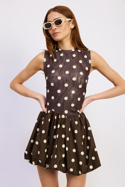 En Saison Lainey Mixed Media Mini Dress
