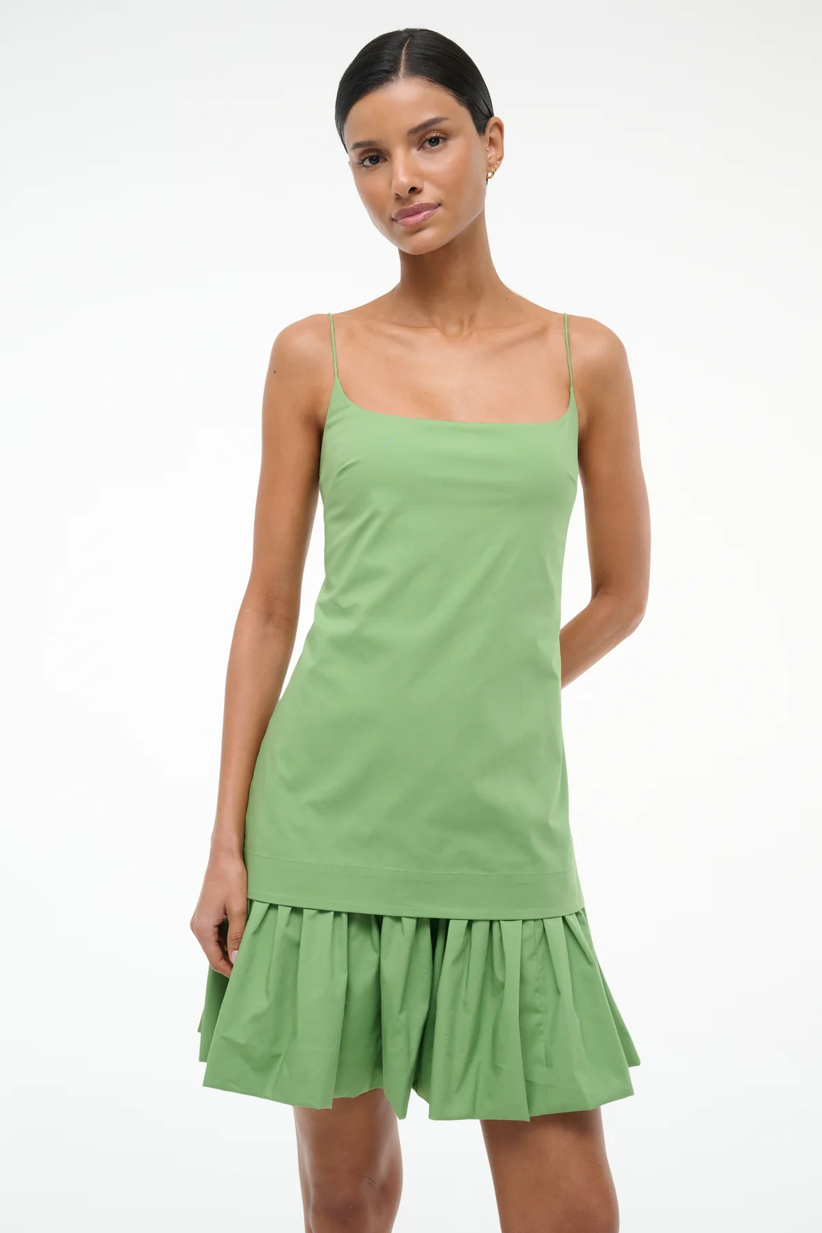 staud green dress Staud Ari Mini Dress