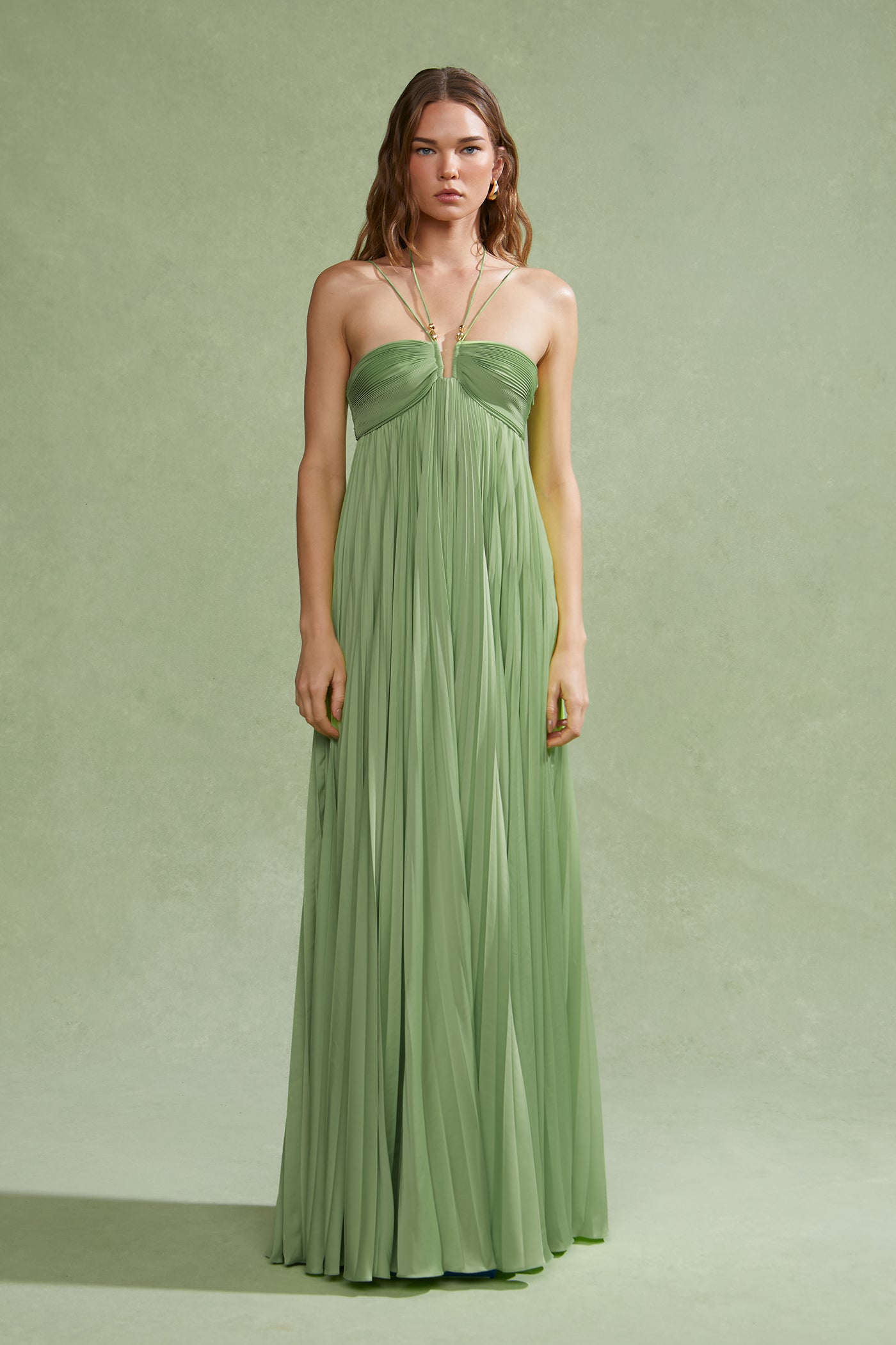 Amur River Pleated Gown