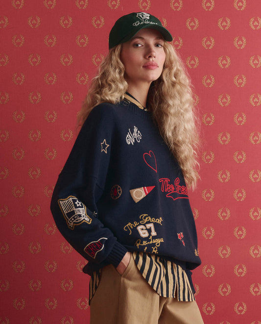 The Embroidered Oversize Crew Pullover