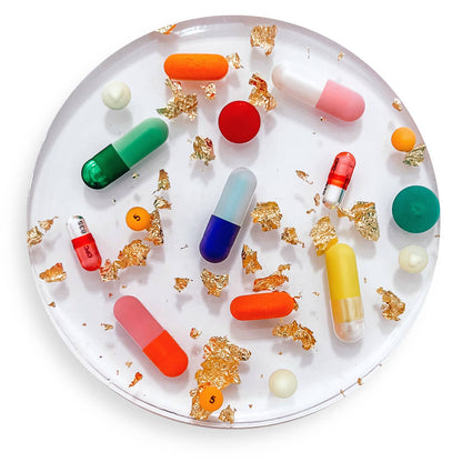 Pill + Gold Coaster