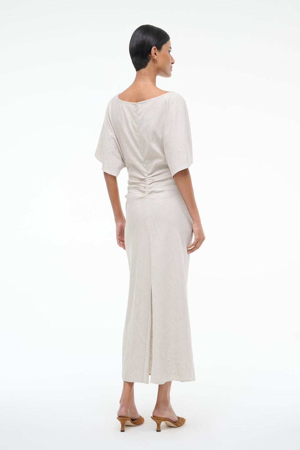 Staud Amelie Linen Midi Dress