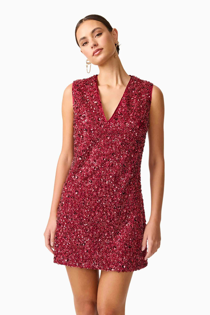 Elliatt Carmen Shift Mini Dress in Red