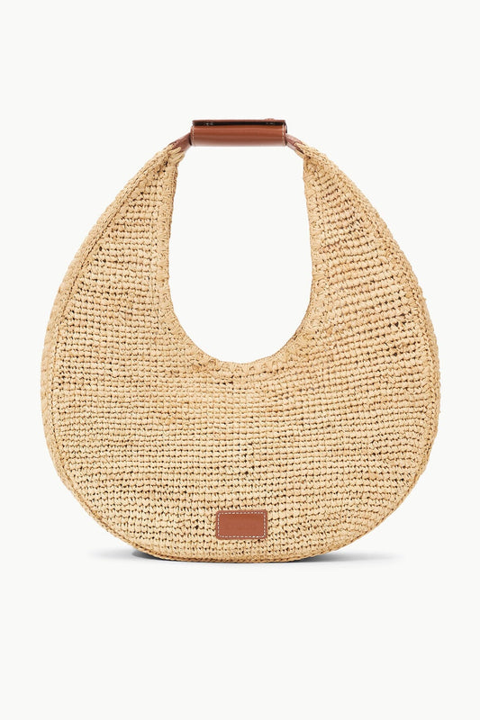 STAUD RAFFIA MOON TOTE
