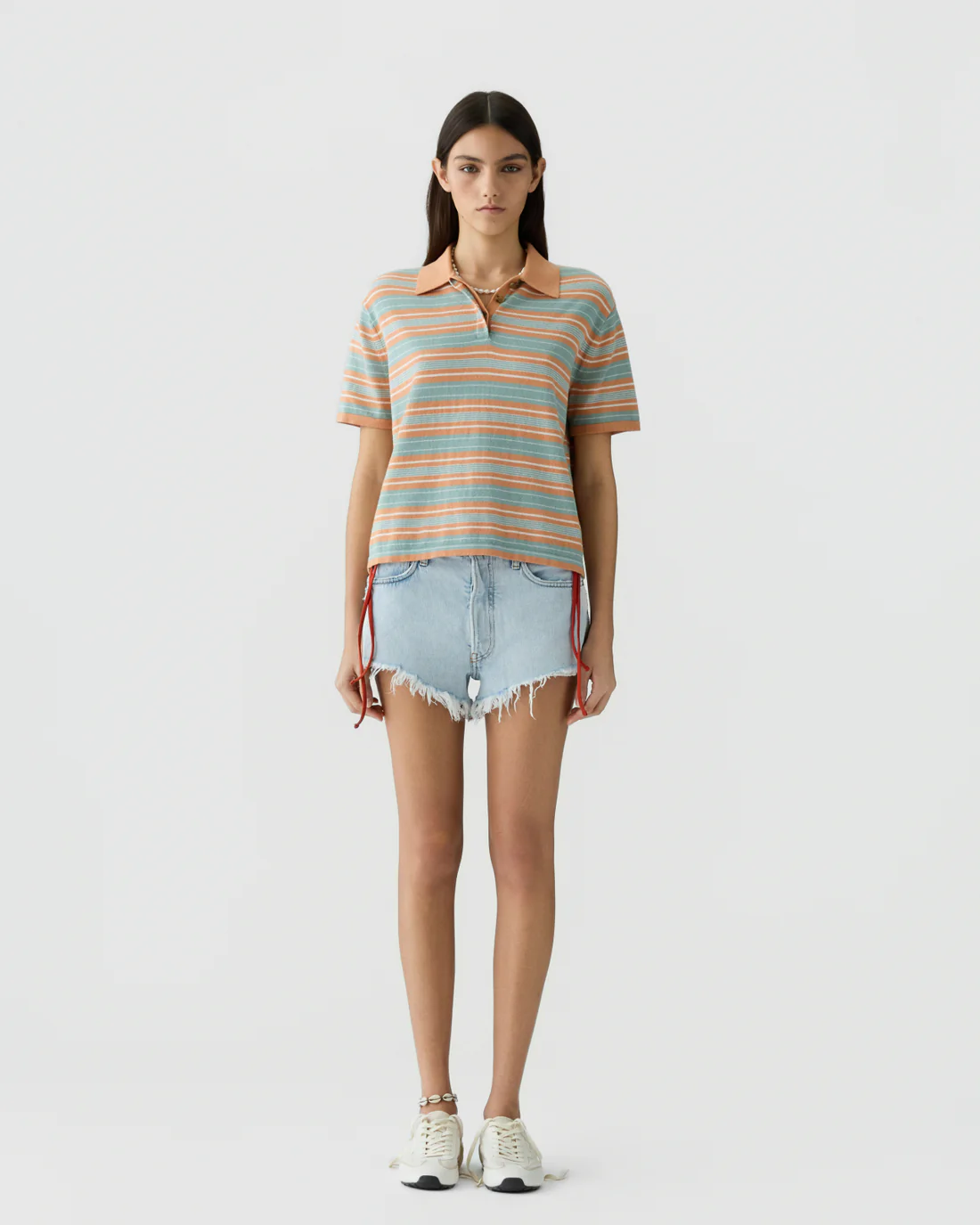 Guest in Residence Short Sleeve Stripe Rugby - Nectar combo