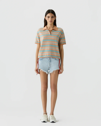 Guest in Residence Short Sleeve Stripe Rugby - Nectar combo