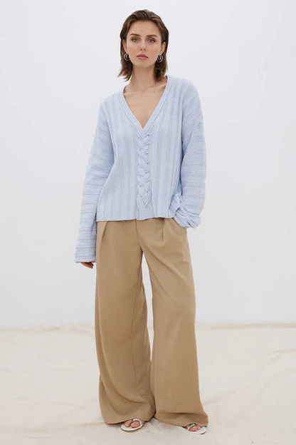 SOVERE/ Laced Sweater - Dawn Blue