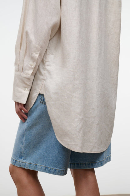 STAUD Sandbar Linen Top - Natural