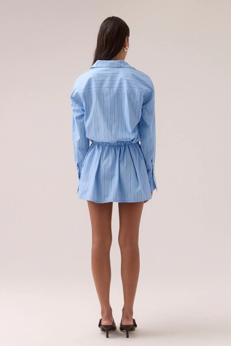 Brynn Shirt Dress- Venice Blue Stripe