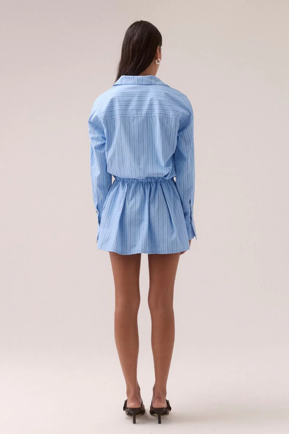 Brynn Shirt Dress- Venice Blue Stripe
