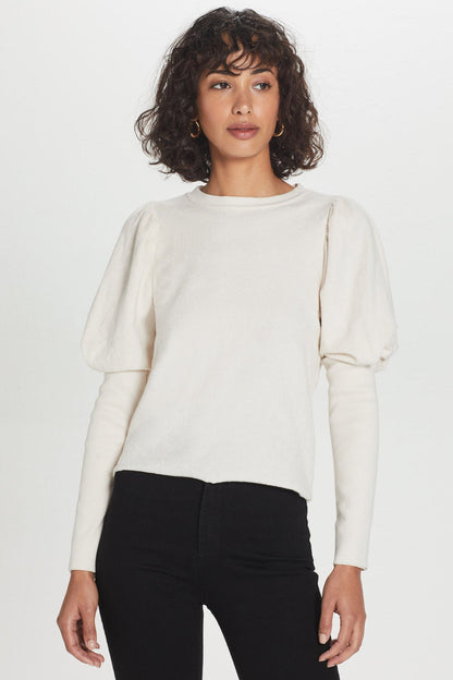 REVERSE FRENCH TERRY PUFF SLEEVE SWEATSHIRT
