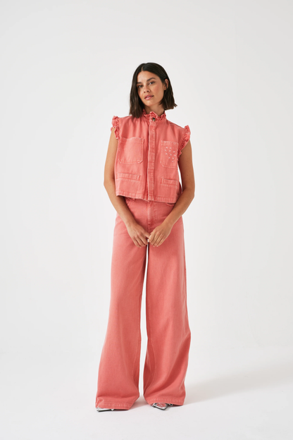 Seventy + Mochi Dear Pablo Vest in Mineral Red