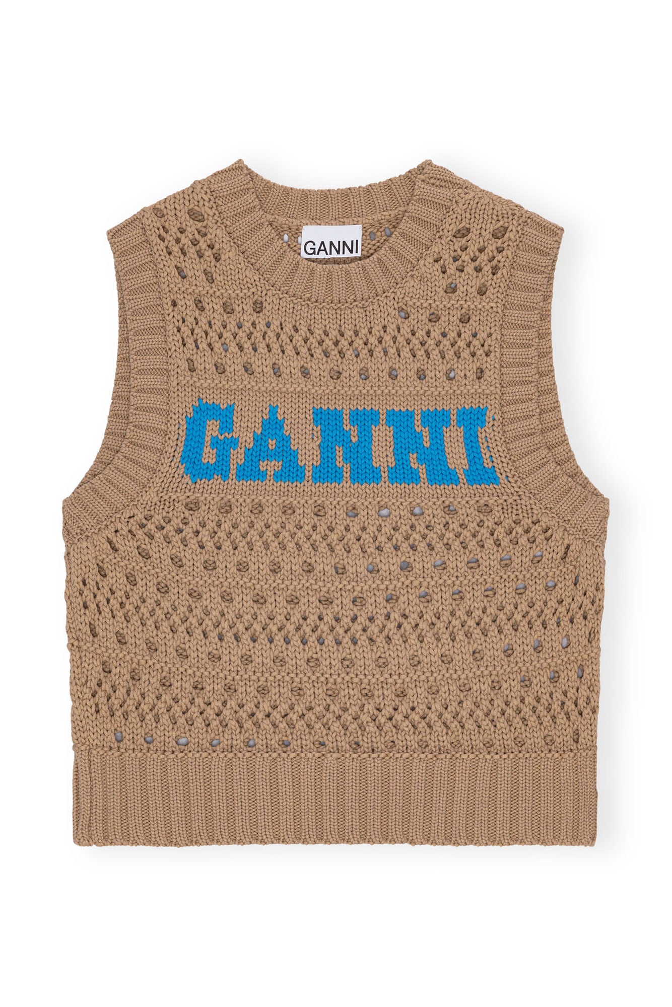 Ganni Cotton Rope Short Vest - Brown