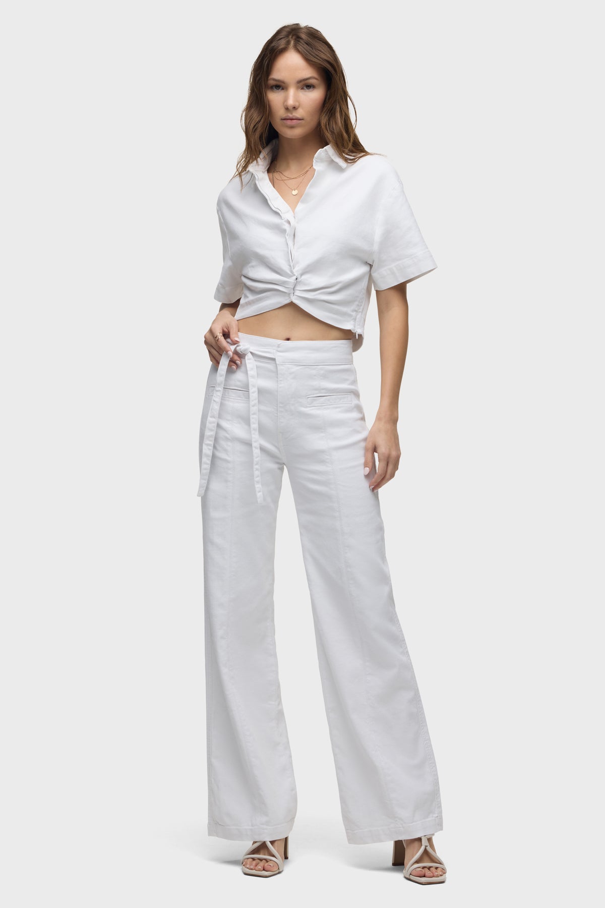 Hudson Tie Waist Pintucked Trouser Pant