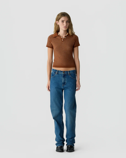 Guest in Residence Shrunken Waffle Polo - Burnt Sienna