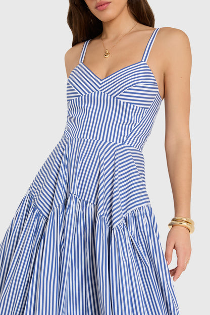 Amanda Uprichard Spencer Midi Dress - Bayhaven Stripe