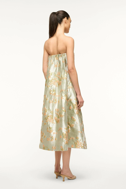 staud garden dress metallic bloom STAUD Garden metallic brocade mini dress