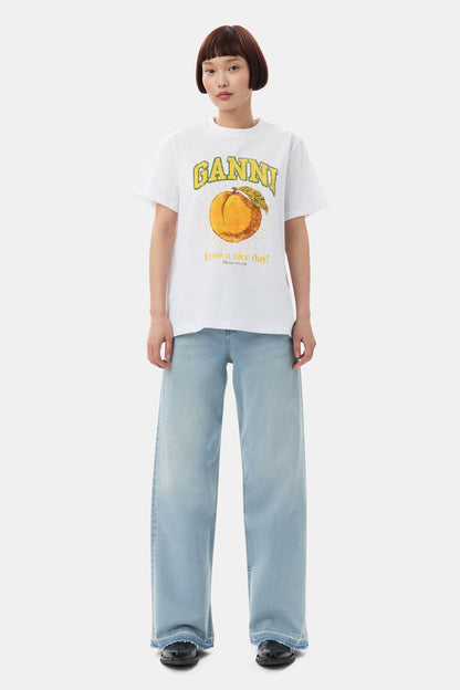 Ganni RELAXED PEACH T-SHIRT