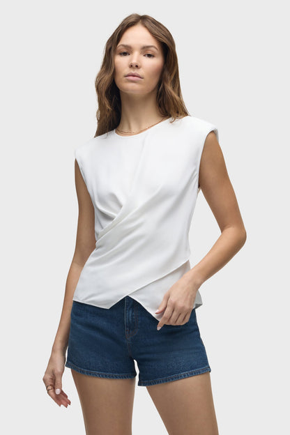 Hudson Shoulder Padded Wrap Sleeveless Tee